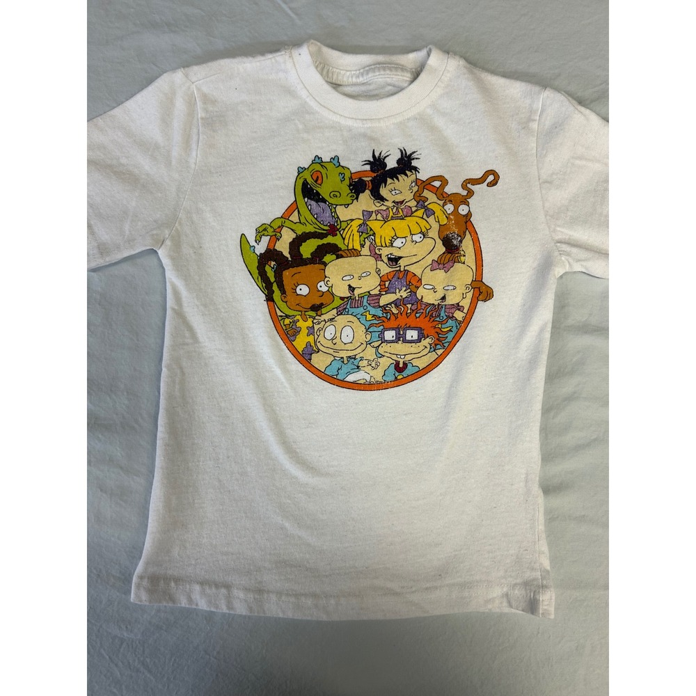 2021 Nickelodeon Rugrats Kids Graphic T-Shirt White Size 5/6 90s Cartoon Tee